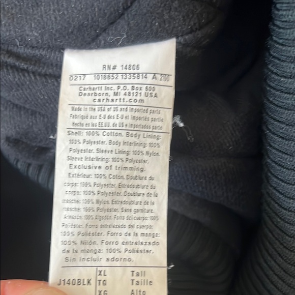 Vintage Carhartt Jacket Mens Size XL Black J140 Distressed Tall Made In USA 90s - Picture 11 of 16